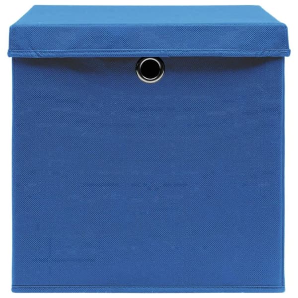 vidaXL Oppbevaringsbokser med deksler 4 stk 28x28x28 cm blå