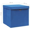 Miniatyrbilde 6 av 6: vidaXL Oppbevaringsbokser med deksler 4 stk 28x28x28 cm blå
