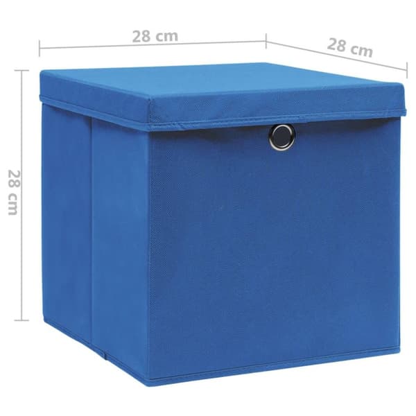 vidaXL Oppbevaringsbokser med deksler 4 stk 28x28x28 cm blå