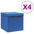Miniatyrbilde 1 av 6: vidaXL Oppbevaringsbokser med deksler 4 stk 28x28x28 cm blå