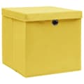 Miniatyrbilde 3 av 6: vidaXL Oppbevaringsbokser med deksler 4 stk 28x28x28 cm gul