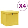 Miniatyrbilde 1 av 6: vidaXL Oppbevaringsbokser med deksler 4 stk 28x28x28 cm gul