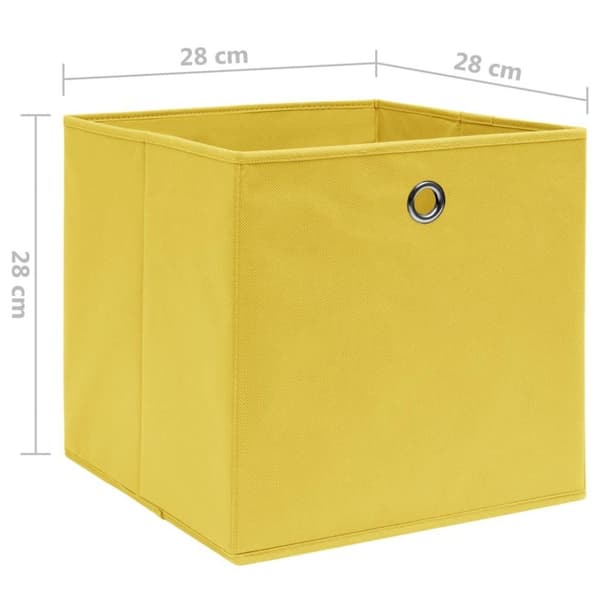vidaXL Förvaringslådor 10 st non-woven tyg 28x28x28 cm gul