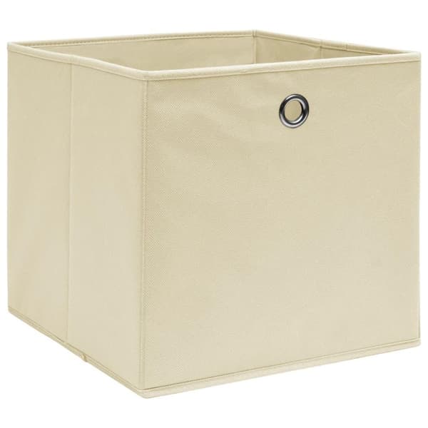 vidaXL Oppbevaringsbokser 4 stk uvevd stoff 28x28x28 cm kremhvit