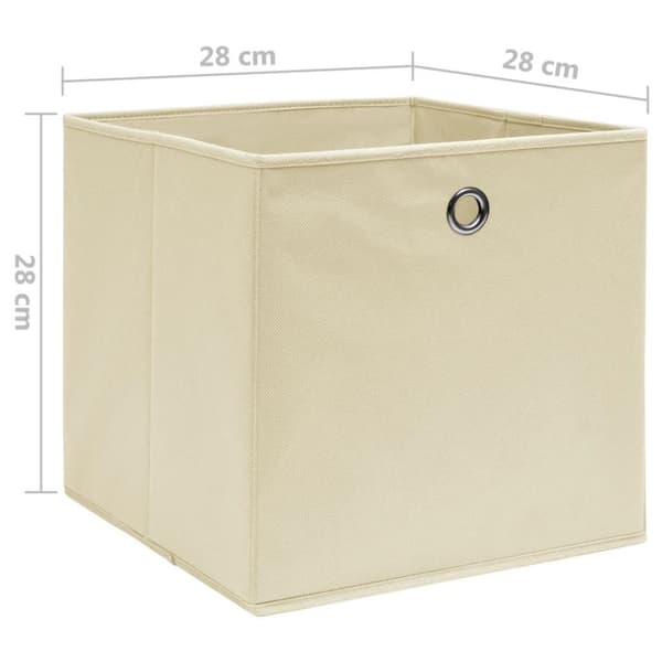 vidaXL Oppbevaringsbokser 4 stk uvevd stoff 28x28x28 cm kremhvit