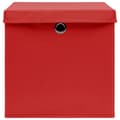 Miniatyrbild 5 av 7: vidaXL Förvaringslådor med lock 10 st 28x28x28 cm röd