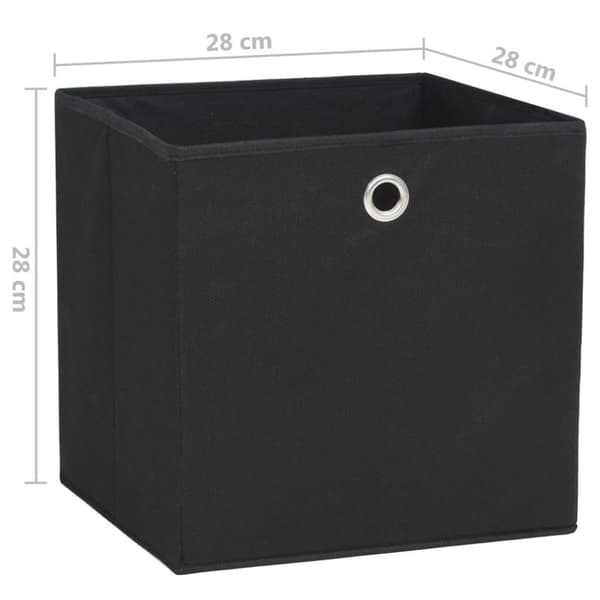vidaXL Oppbevaringsbokser 10 stk uvevd stoff 28x28x28 cm svart