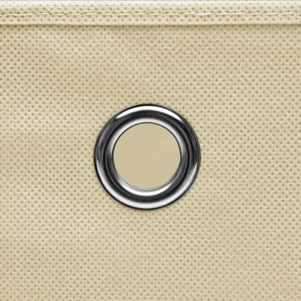 vidaXL Oppbevaringsbokser med deksler 10 stk 28x28x28 cm kremhvit