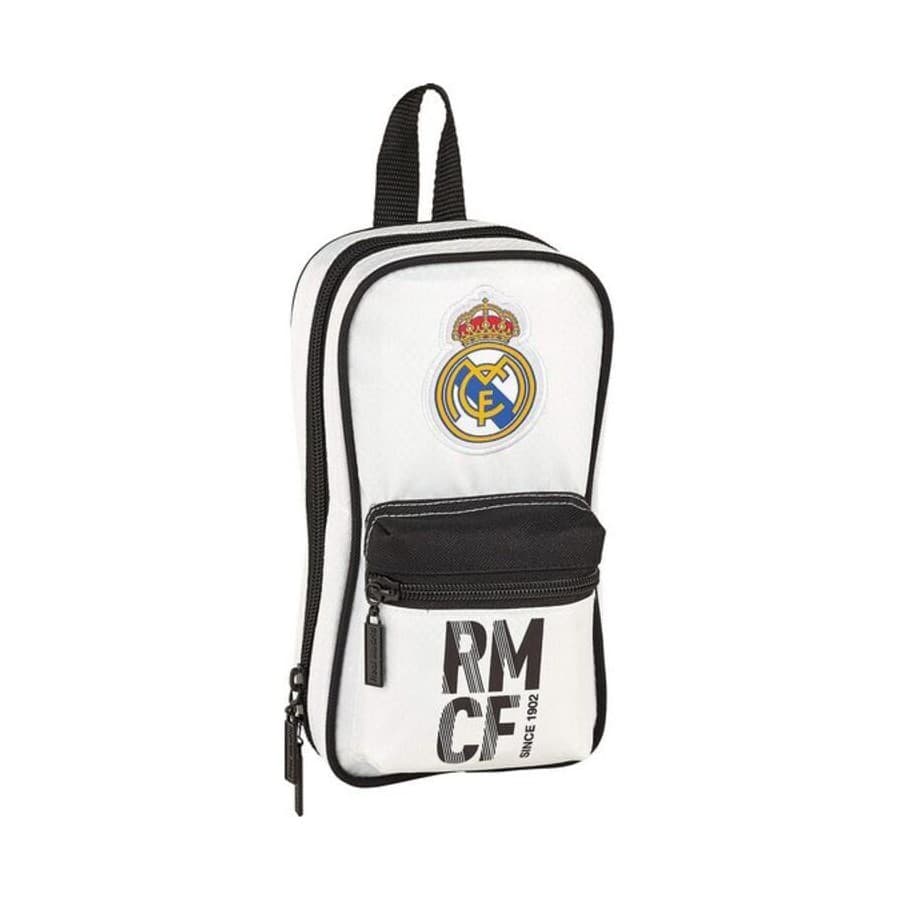 Pennfodral Ryggsäck Real Madrid C.F. Vit Svart (33 Delar)