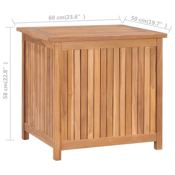 vidaXL opbevaringskasse til haven 60x50x58 cm massivt teaktræ