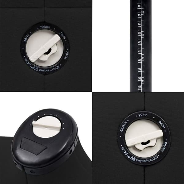 vidaXL Justerbar provdocka dam svart S stl 33-40