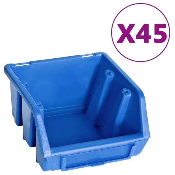 vidaXL 48-osainen säilytyslokerosarja seinäpaneeleilla sinimusta