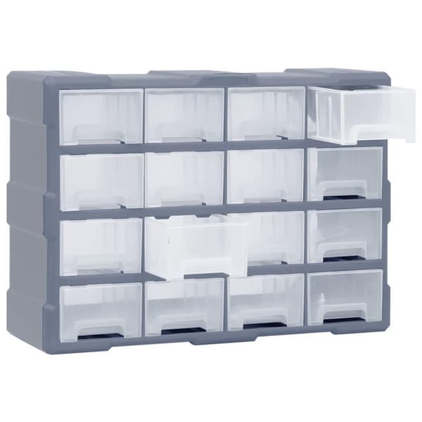 vidaXL Sortimentskap med 16 mellomstore skuffer 52x16x37 cm