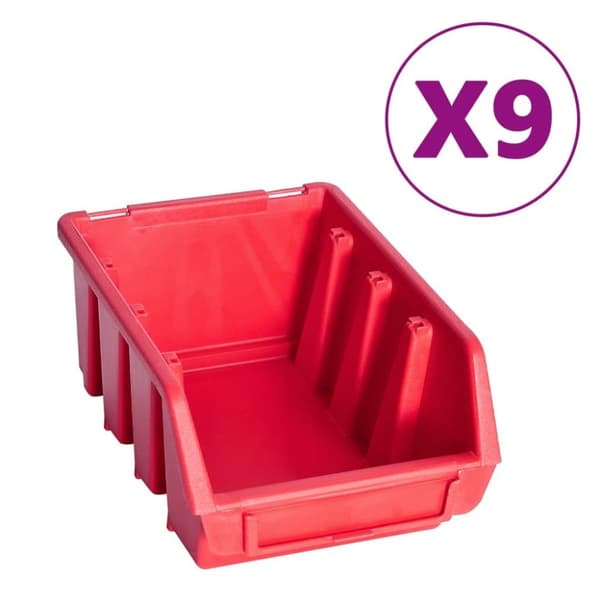 vidaXL 103-osainen Säilytyslokerosarja seinäpaneeleilla punamusta