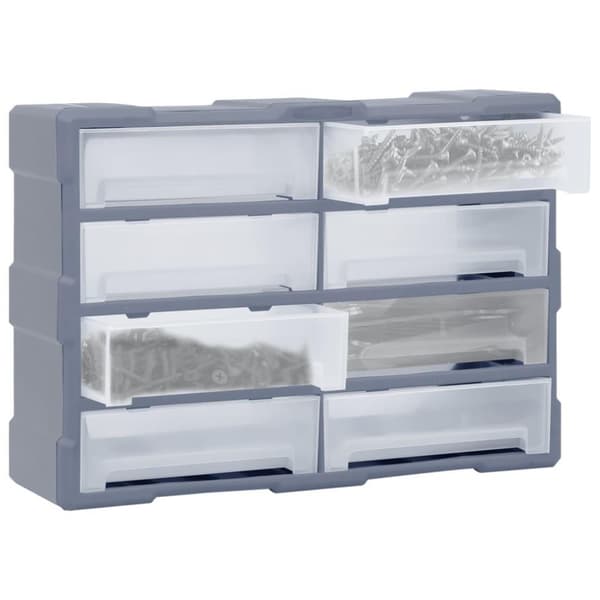 vidaXL skuffereol med 8 store skuffer 52x16x37 cm