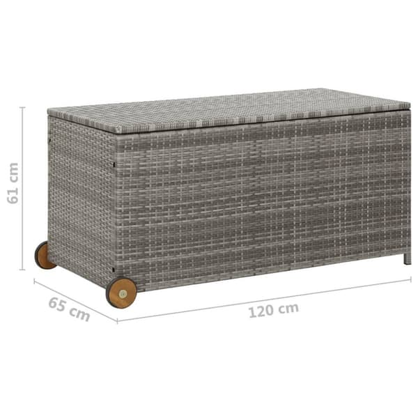 vidaXL opbevaringskasse til haven 120x65x61 cm polyrattan lysegrå