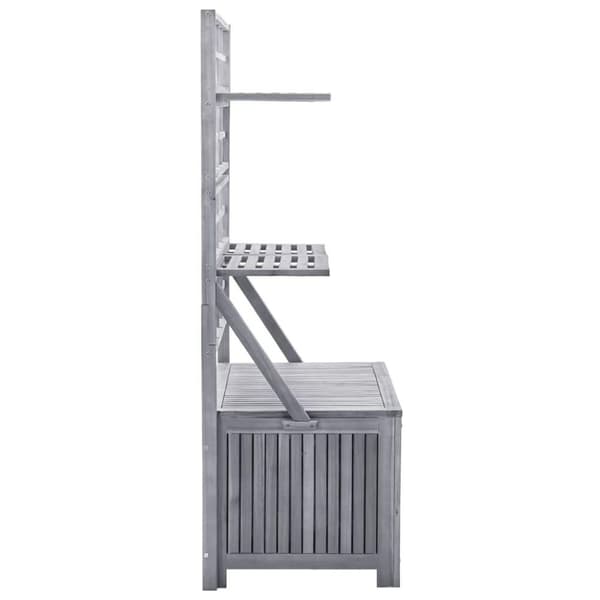 vidaXL Oppbevaringsboks med espalier grå 99x55x160 cm heltre akasie