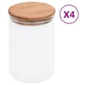 Miniatyrbillede 1 af 7: vidaXL opbevaringsglas med bambuslåg 4 stk. 800 ml