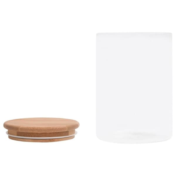 vidaXL Förvaringsburkar i glas med bambulock 4 st 800 ml