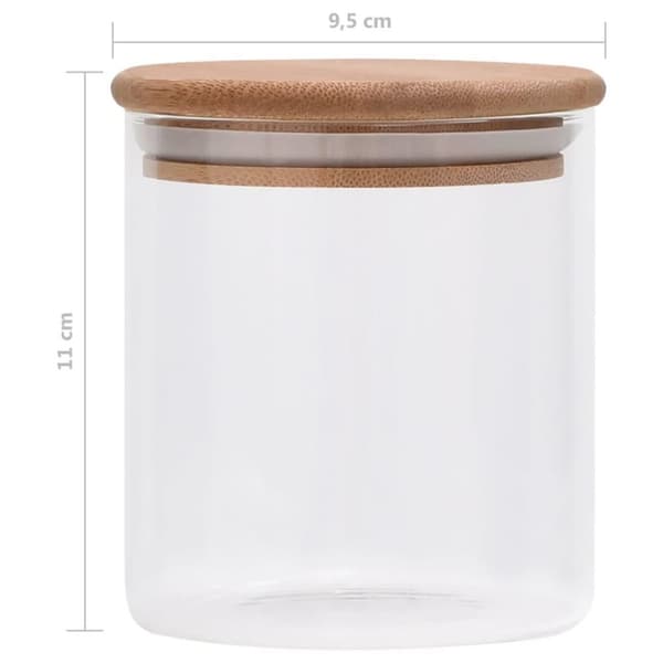 vidaXL Lasiset säilytyspurkit bambukansilla 10 kpl 600 ml
