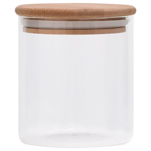 vidaXL Lasiset säilytyspurkit bambukansilla 10 kpl 600 ml