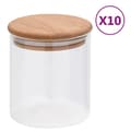 Pikkukuva 1 / 7: vidaXL Lasiset säilytyspurkit bambukansilla 10 kpl 600 ml