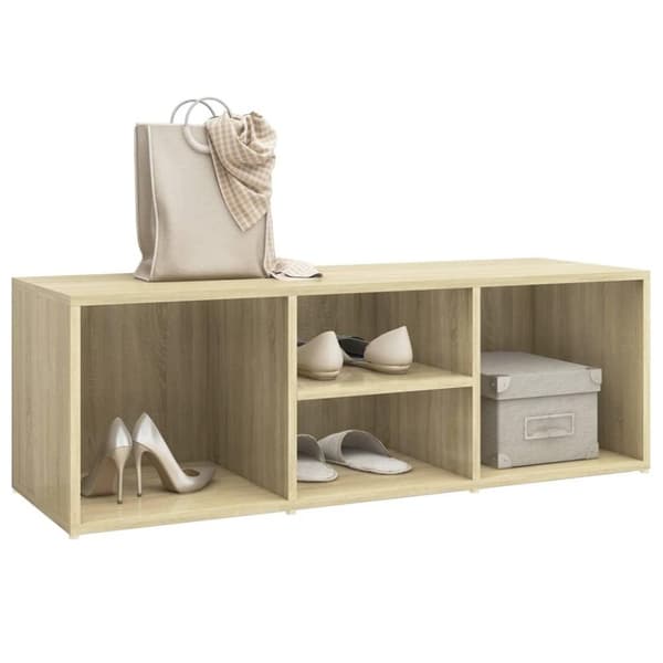 vidaXL Kenkien säilytyspenkki Sonoma-tammi 105x35x35 cm lastulevy