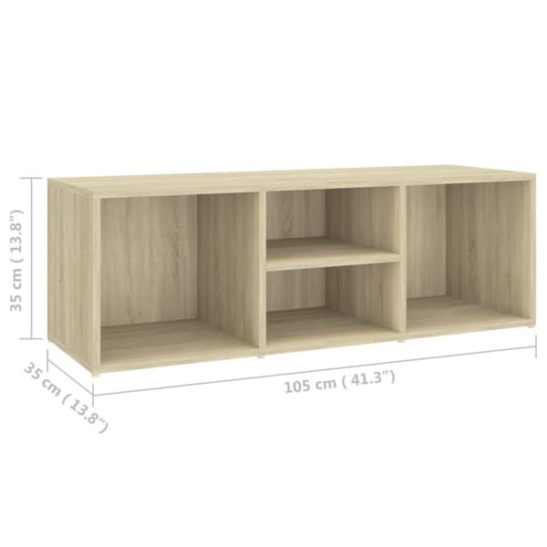 vidaXL Kenkien säilytyspenkki Sonoma-tammi 105x35x35 cm lastulevy
