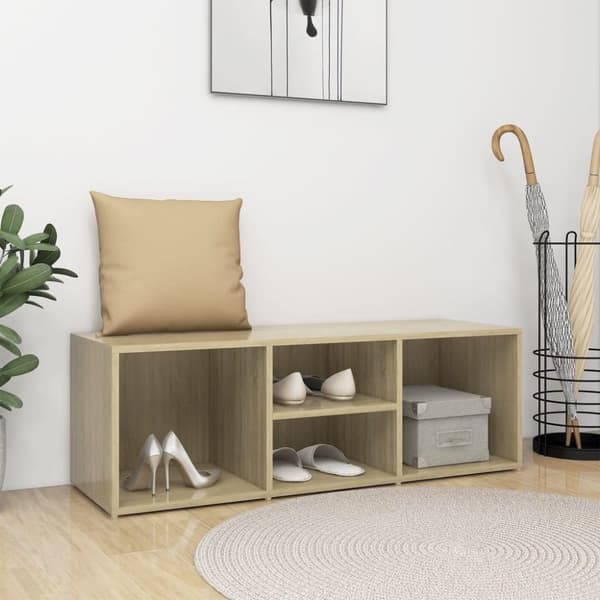 vidaXL Kenkien säilytyspenkki Sonoma-tammi 105x35x35 cm lastulevy