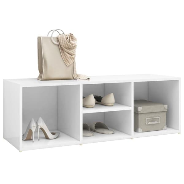 vidaXL skobænk 105x35x35 cm spånplade hvid