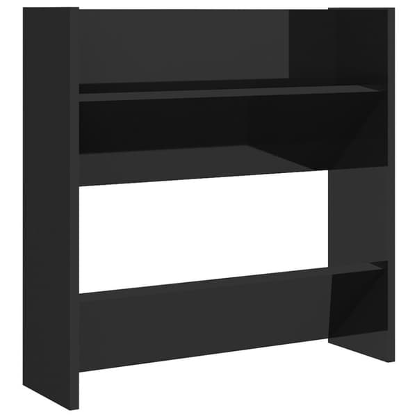 vidaXL Väggmonterat skoställ 2 st svart högglans 60x18x60 cm spånskiva