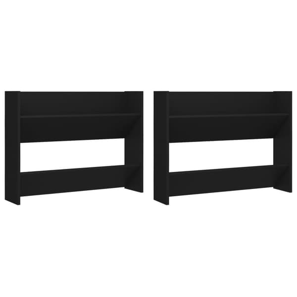 vidaXL Veggskoskap 2 stk svart 80x18x60 cm sponplate