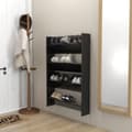 Miniatyrbillede 3 af 10: vidaXL væghængte skoskabe 2 stk. 80x18x60 cm spånplade sort højglans