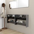 Miniatyrbillede 9 af 10: vidaXL væghængte skoskabe 2 stk. 80x18x60 cm spånplade grå højglans
