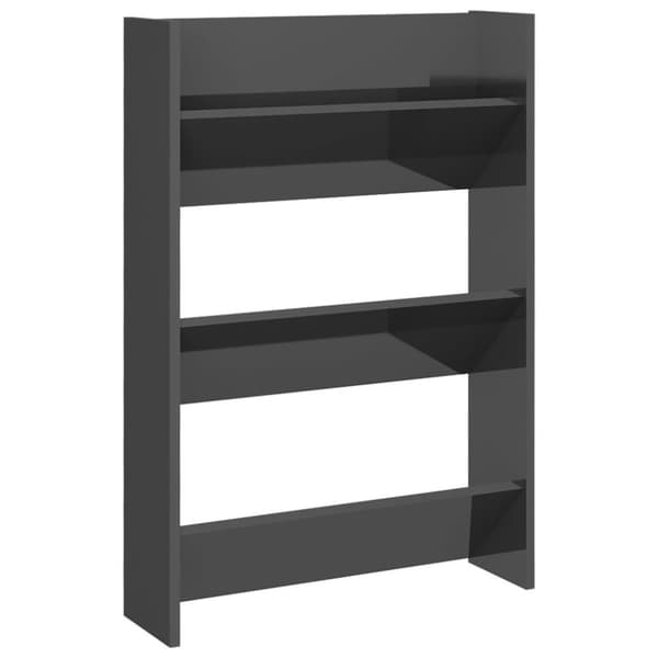 vidaXL Seinäkenkäkaapit 2 kpl korkeakiilto harm. 60x18x90 cm lastulevy