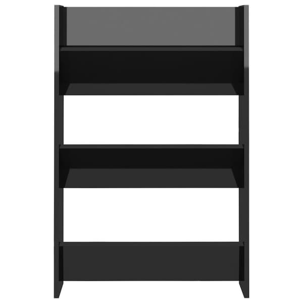 vidaXL væghængt skoskab 2 stk. 60x18x90 cm spånplade sort højglans