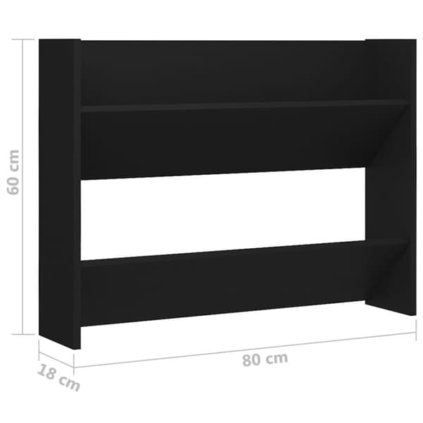 vidaXL Veggskoskap svart 80x18x60 cm sponplate