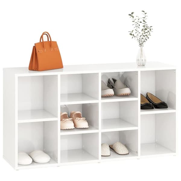 vidaXL skoreol 103x30x54,5 cm spånplade hvid højglans