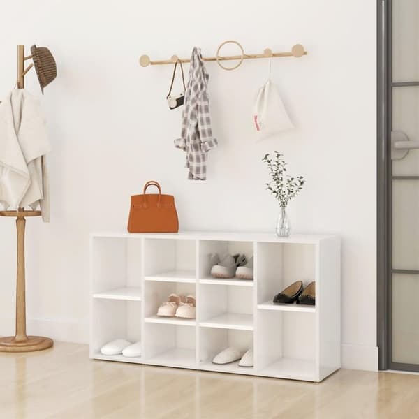 vidaXL skoreol 103x30x54,5 cm spånplade hvid højglans
