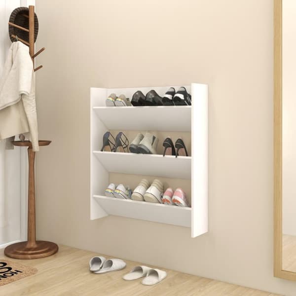 vidaXL Veggskoskap hvit 80x18x90 cm sponplater
