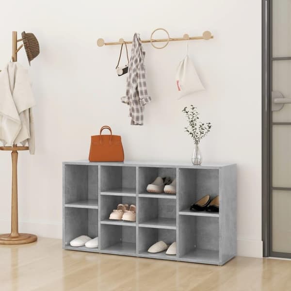 vidaXL skoreol 103x30x54,5 cm spånplade betongrå