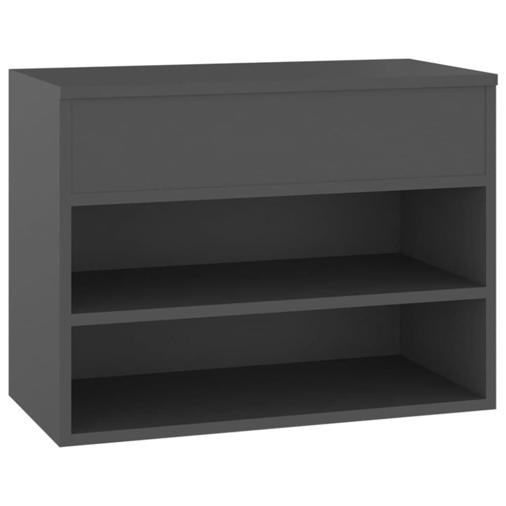 vidaXL Skobänk grå 60x30x45 cm spånskiva