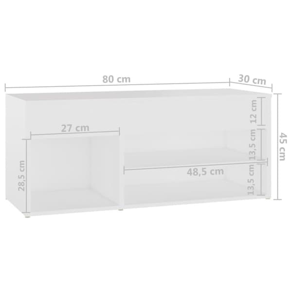 vidaXL skoreol 80x30x45 cm spånplade hvid
