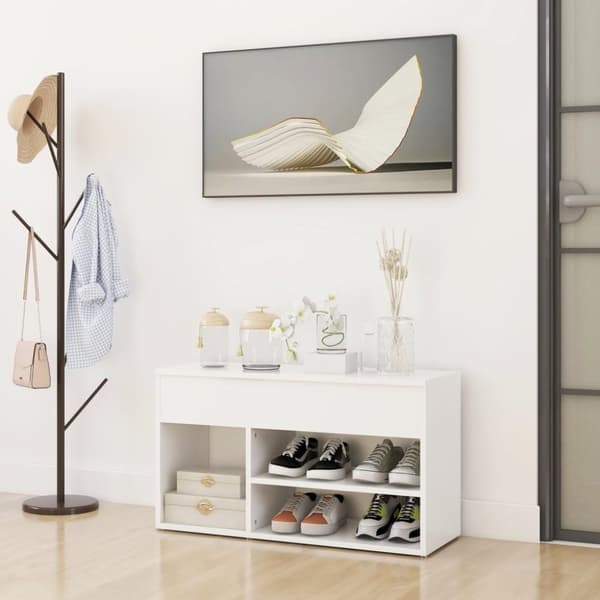 vidaXL skoreol 80x30x45 cm spånplade hvid