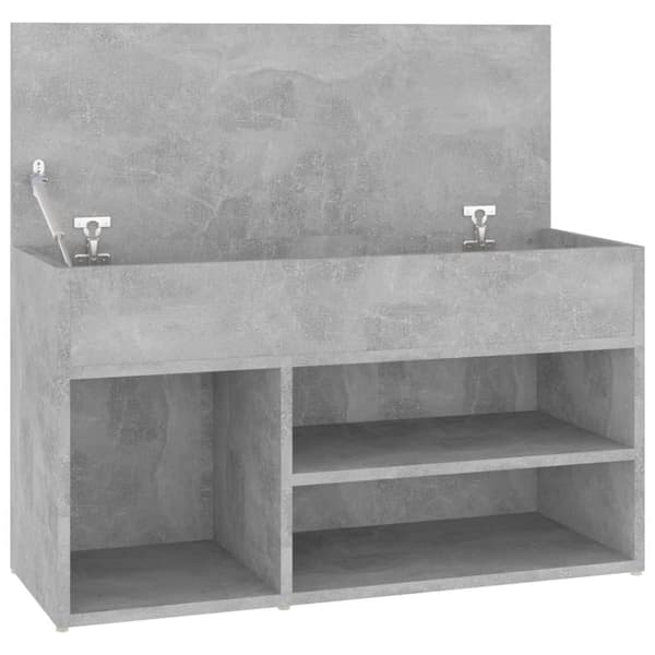 vidaXL Skobenk betonggrå 80x30x45 cm sponplater
