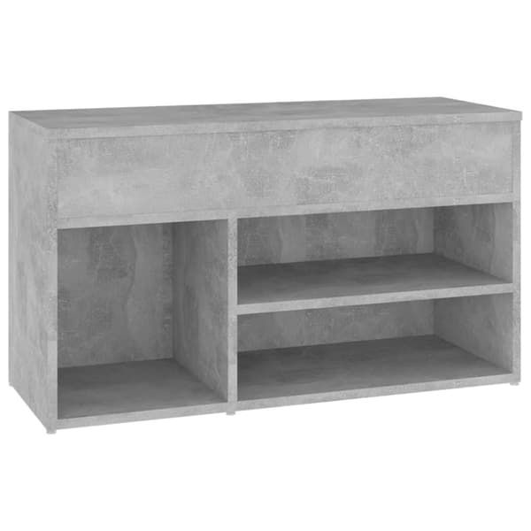 vidaXL Skobenk betonggrå 80x30x45 cm sponplater