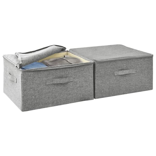 vidaXL opbevaringskasser 2 stk. 43x34x23 cm stof grå
