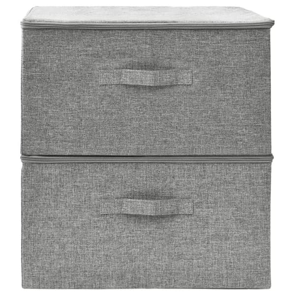 vidaXL opbevaringskasser 2 stk. 43x34x23 cm stof grå