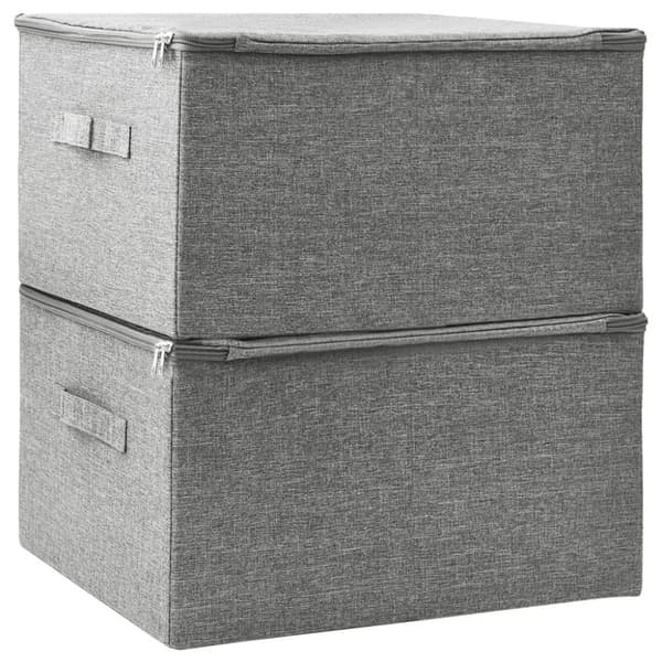 vidaXL opbevaringskasser 2 stk. 43x34x23 cm stof grå