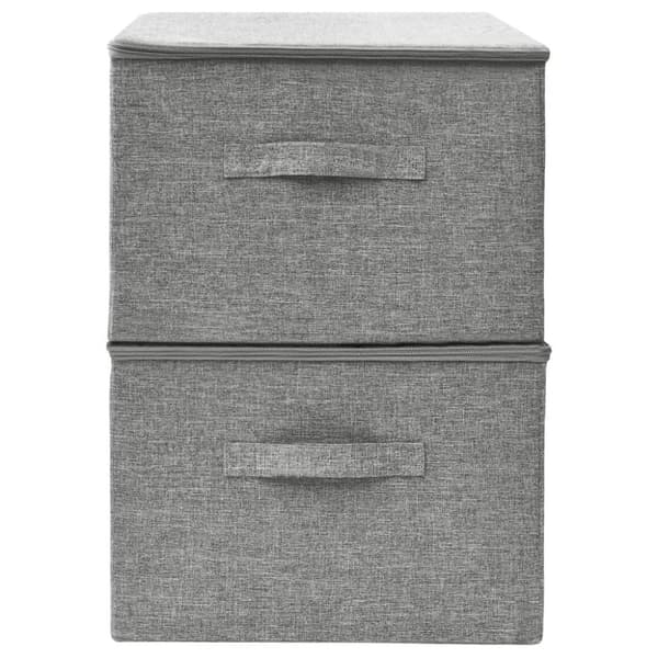 vidaXL opbevaringskasser 2 stk. 43x34x23 cm stof grå